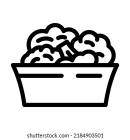 plate of broccoli line icon vector. plate of broccoli sign. isolated contour symbol black illustration