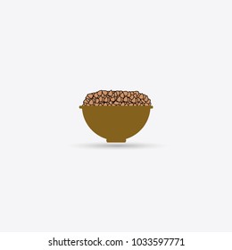 Plate Of Buckwheat, Food Item Rich In Proteins.
