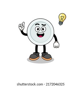 plate cartoon with get an idea pose , character design
