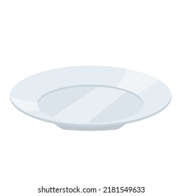 plate cartoon vector. dish, empty dinner circle, round tableware plate vector illustration