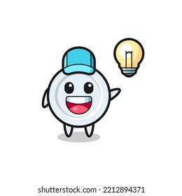 dibujos animados de personajes de placa obteniendo la idea, diseño lindo
