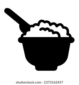 Plate of cheese solid icon, dairy products concept, milk product sign on white background, Cheese in plate with spoon icon in glyph style for mobile concept and web design. Vector graphics