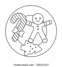 plate with christmas cookies icon