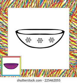 Plate coloring book. Vector illustration for children