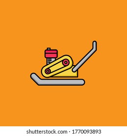 plate compactors filled outline Icon. construction and tool vector illustration on color background