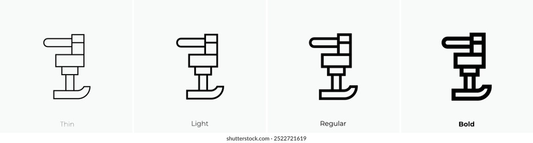 plate compactors icon. Thin, Light Regular And Bold style design isolated on white background