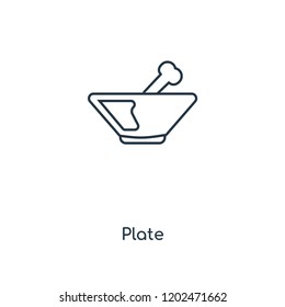 Plate concept line icon. Linear Plate concept outline symbol design. This simple element illustration can be used for web and mobile UI/UX.