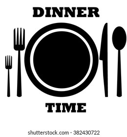 A plate with cutlery