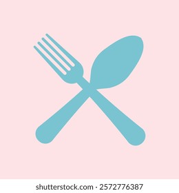 Plate and cutlery icon. knife and fork icon on blue and brown color. Illustrations For Personal and Commercial Use. Clean Look Trendy Icon. Food icon element symbol