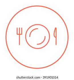 Icono de la línea de cubiertos.