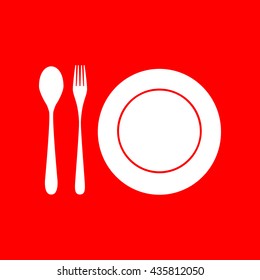 Plate with cutlery sign