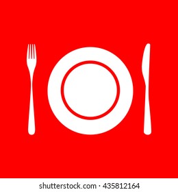 Plate with cutlery sign