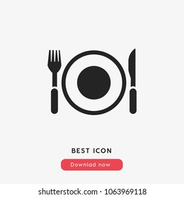  Plate and cutlery sign icon vector ,  restaurant modern symbol vector illustration for web and mobil app isolated on grey background