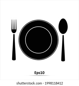 Plate with cutlery. Vector illustration