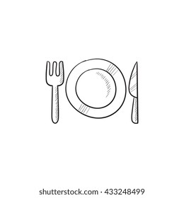 Plate and cutlery vector
