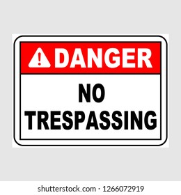 Plate Danger No Trespassing Sign Danger Stock Vector (royalty Free 