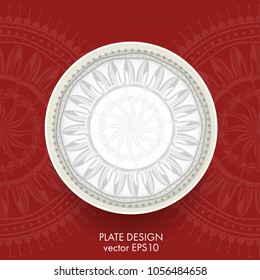 Plate design background. Good to use as a part of dishes set, and also as an abstract background and decoration element for other purpose.