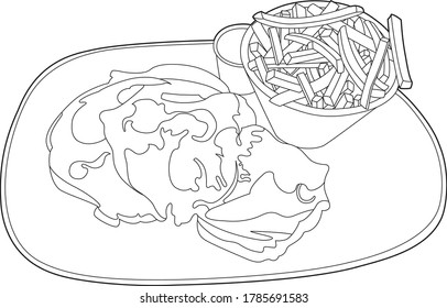 Plate design with beefsteak, EPS 10 file