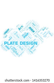 Plate Design word cloud. Wordcloud made with text only.