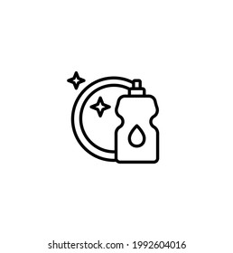 Plate and detergent simple thin line icon vector illustration