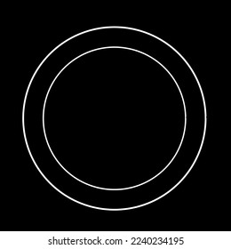 icono vectorial de plato o plato aislado en fondo negro, ilustración vectorial, utensilios de cocina