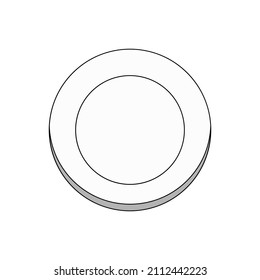 Plate, dishes vector icon. Kitchen appliance.