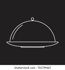 Plate in doodle style icons vector illustration for design and web isolated on black background Plate vector object for labels and logo