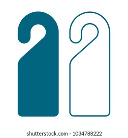 Plate for door handle. Empty flat icon. Vector illustration.