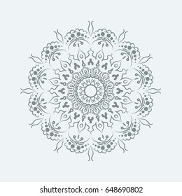 Plate with elegance tribal ornament, Islamic mandala. Vector Illustration