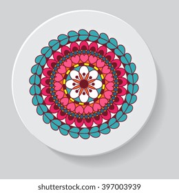 plate with elegance tribal ornament mandala. Vector illustration