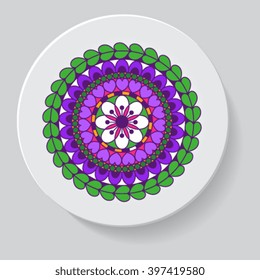 plate with elegance tribal ornament mandala. Vector illustration