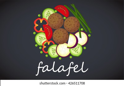 Plate of falafel. Top view.