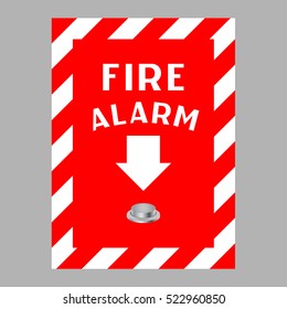 Plate: "fire alarm". On a gray background isolated