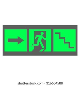 plate fire exit vector sign