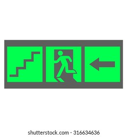 plate fire exit vector sign