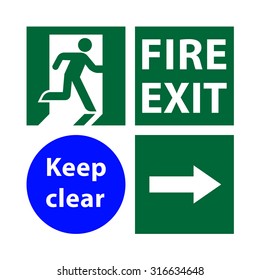 plate fire exit vector sign