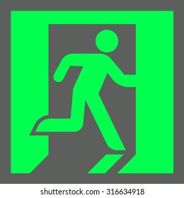 plate fire exit vector sign