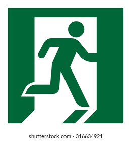plate fire exit vector sign