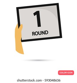 Plate the first round in boxing color flat icon for web and mobile design
