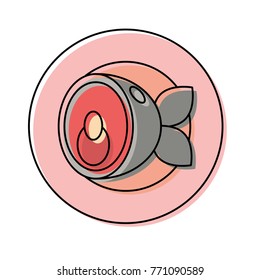 plate with fish  vector illustration
