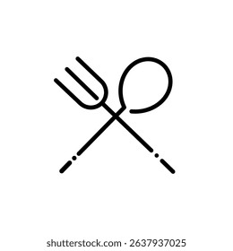 Plate flat icon. High quality outline symbol for camping for web design or mobile app. Plate thin line sign for design logo, business card, etc. Camping plate outline pictogram. spoon and fork icon.
