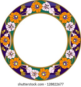 plate with flower / stained-glass window