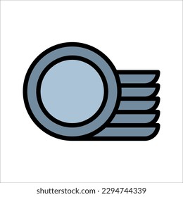 Plate of food icon vector. plate of food symbol, vector illustration on white background