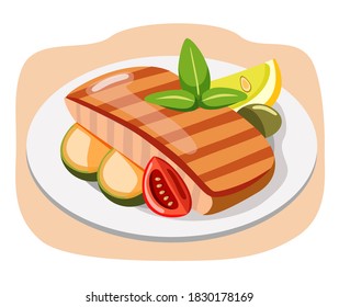 Plate of food with meat, olive, lime