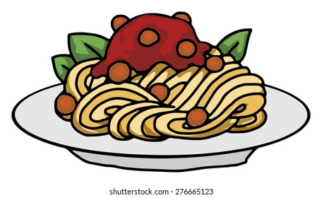 Spaghetti And Meatballs Stock Illustrations Images Vectors Shutterstock