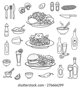 plate of food, vector illustration