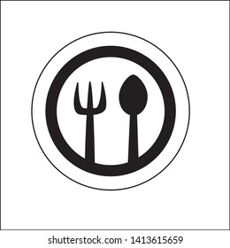 Plate and fork flat icon, logo restaurant, vector design