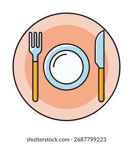 Placa con tenedor y cuchillo