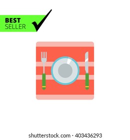 Plate with fork and knife