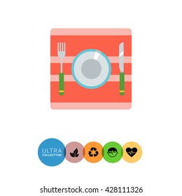 Plate with fork and knife